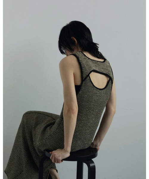 anuke（アンヌーク）の「Sleeveless Jacquard Onepiece（ワンピース・レディース・ブルー系その他/ベージュ・36inch/38inch）」の4枚目の写真