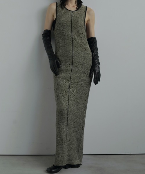 anuke（アンヌーク）の「Sleeveless Jacquard Onepiece（ワンピース・レディース・ブルー系その他/ベージュ・36inch/38inch）」の5枚目の写真