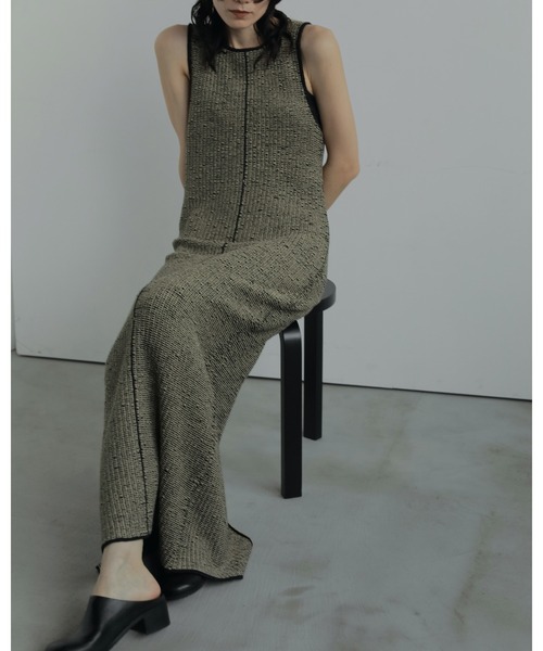anuke（アンヌーク）の「Sleeveless Jacquard Onepiece（ワンピース・レディース・ブルー系その他/ベージュ・36inch/38inch）」の6枚目の写真
