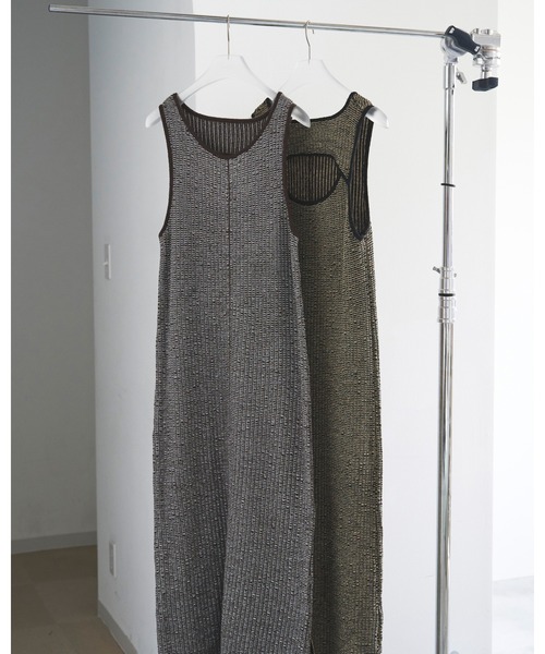 ワンピース Acka jacquard pencil one-piece 2 anuke（アンヌーク）の「Sleeveless Jacquard Onepiece