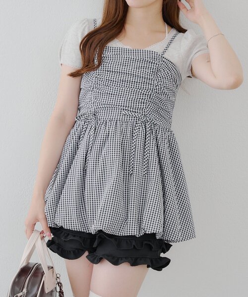 continuer de NICE CLAUP（コンティニューデナイスクラップ）の「【新色追加！】【今期のトレンドアイテム】バルーンチュニック（シャツ/ブラウス・レディース・ブラック/ピンク/その他1/オフホワイト/ブラック系その他/ボルドー・FREE）」の6枚目の写真