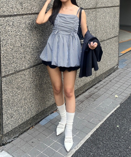 continuer de NICE CLAUP（コンティニューデナイスクラップ）の「【新色追加！】【今期のトレンドアイテム】バルーンチュニック（シャツ/ブラウス・レディース・ブラック/ピンク/その他1/オフホワイト/ブラック系その他/ボルドー・FREE）」の12枚目の写真