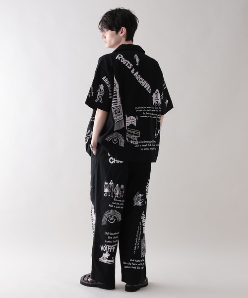 RAGEBLUE（レイジブルー）の「【Ryu Ambe】コラボ/総柄イラストワイド