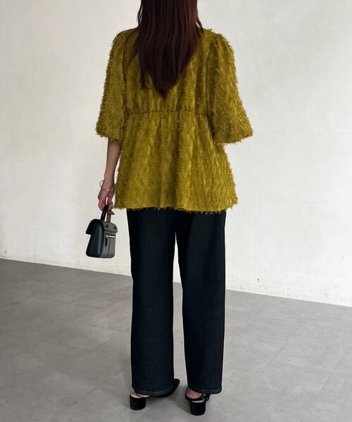 Chez toi(シェトワ)の「タックデニム(デニムパンツ・レディース・インディゴブルー/ブラック・FREE)」の8枚目の写真