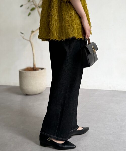 Chez toi(シェトワ)の「タックデニム(デニムパンツ・レディース・インディゴブルー/ブラック・FREE)」の10枚目の写真