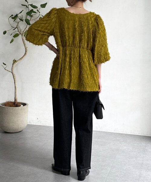 Chez toi(シェトワ)の「タックデニム(デニムパンツ・レディース・インディゴブルー/ブラック・FREE)」の13枚目の写真