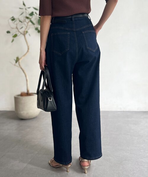 Chez toi(シェトワ)の「タックデニム(デニムパンツ・レディース・インディゴブルー/ブラック・FREE)」の20枚目の写真