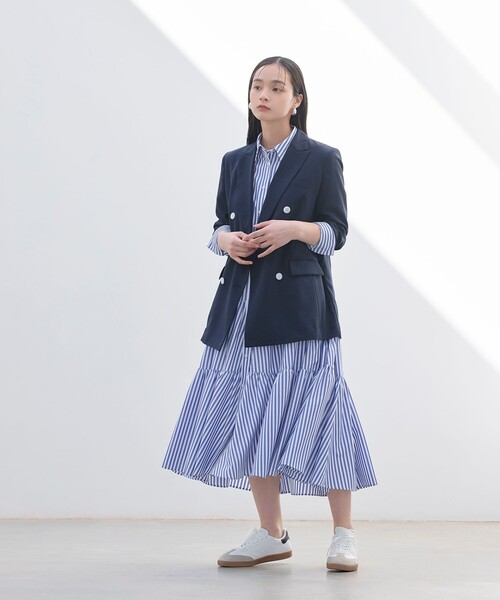 BIANCA(ビアンカ)の「【マルチシーン】洗えるエフォートレスジャケット(テーラードジャケット・レディース・ベージュ/ネイビー・40/38)」の5枚目の写真
