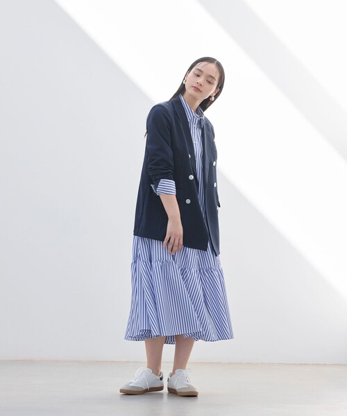 BIANCA(ビアンカ)の「【マルチシーン】洗えるエフォートレスジャケット(テーラードジャケット・レディース・ベージュ/ネイビー・40/38)」の4枚目の写真