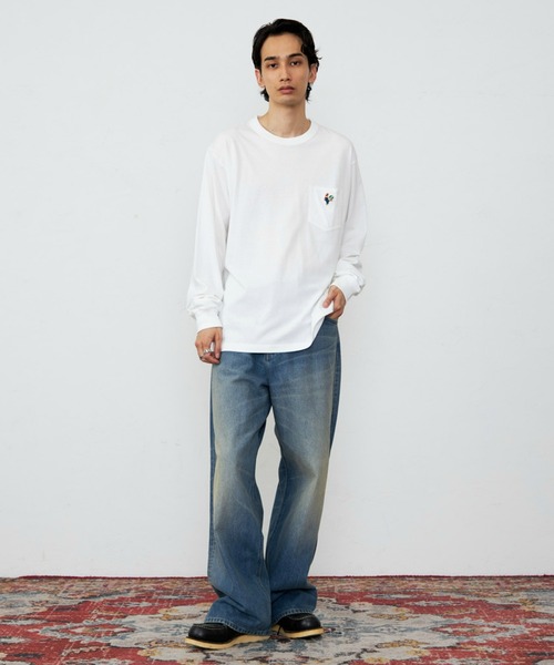 Lee（リー）の「Lee/リー ワッペンポケット ロングスリーブTシャツ/長袖Tシャツ/ワンポイント長袖（Tシャツ/カットソー・メンズ・チャコール/ホワイト/グリーン・LARGE/SMALL/MEDIUM/X-LARGE）」の13枚目の写真