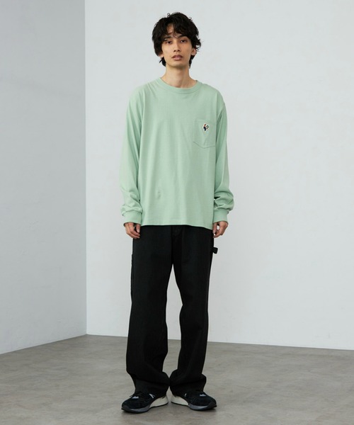 Lee（リー）の「Lee/リー ワッペンポケット ロングスリーブTシャツ/長袖Tシャツ/ワンポイント長袖（Tシャツ/カットソー・メンズ・チャコール/ホワイト/グリーン・LARGE/SMALL/MEDIUM/X-LARGE）」の14枚目の写真