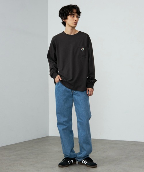 Lee（リー）の「Lee/リー ワッペンポケット ロングスリーブTシャツ/長袖Tシャツ/ワンポイント長袖（Tシャツ/カットソー・メンズ・チャコール/ホワイト/グリーン・LARGE/SMALL/MEDIUM/X-LARGE）」の15枚目の写真