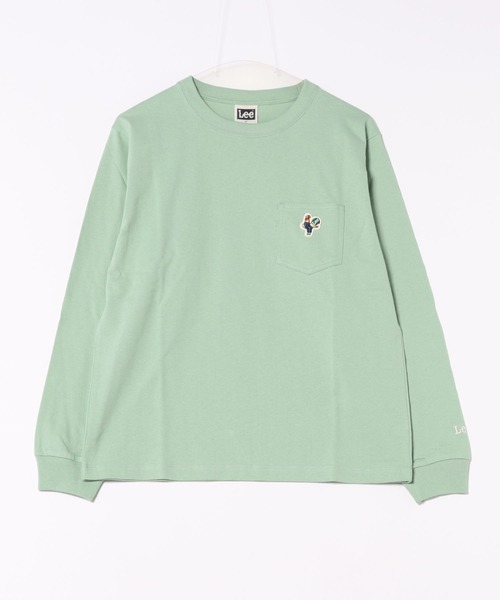Lee（リー）の「Lee/リー ワッペンポケット ロングスリーブTシャツ/長袖Tシャツ/ワンポイント長袖（Tシャツ/カットソー・メンズ・チャコール/ホワイト/グリーン・LARGE/SMALL/MEDIUM/X-LARGE）」の18枚目の写真