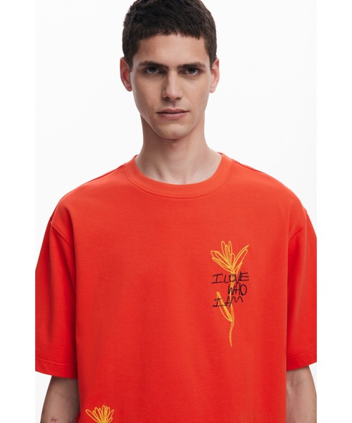 Desigual（デシグアル）の「花柄の半袖Tシャツ（Tシャツ/カットソー・メンズ・レッド・S/L/XL/M）」の6枚目の写真