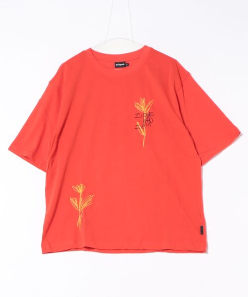 Desigual（デシグアル）の「花柄の半袖Tシャツ（Tシャツ/カットソー・メンズ・レッド・S/L/XL/M）」の7枚目の写真