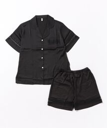 Lace Ladies（レースレディース）の「パール ボタン サテンライク 前開き 半袖 ルームウエア（ルームウェア/パジャマ・レディース）」