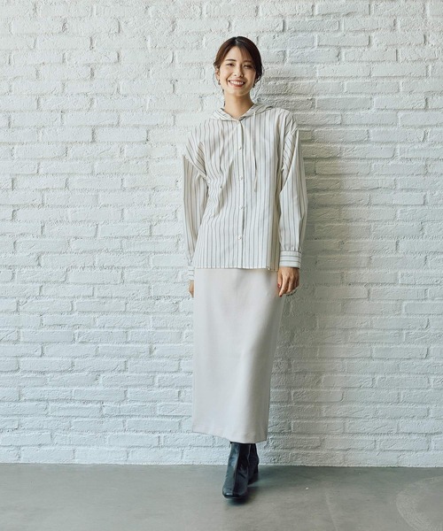 FOUND GOOD（ファウンドグッド）の「ガラフードシャツ/LS（シャツ/ブラウス・レディース・アイボリー/ブラウン系5/グレー系8・L/M/S）」の12枚目の写真