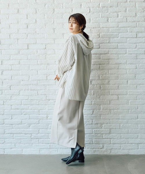 FOUND GOOD（ファウンドグッド）の「ガラフードシャツ/LS（シャツ/ブラウス・レディース・アイボリー/ブラウン系5/グレー系8・L/M/S）」の13枚目の写真