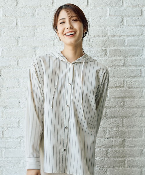 FOUND GOOD（ファウンドグッド）の「ガラフードシャツ/LS（シャツ/ブラウス・レディース・アイボリー/ブラウン系5/グレー系8・L/M/S）」の15枚目の写真