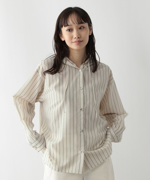 FOUND GOOD（ファウンドグッド）の「ガラフードシャツ/LS（シャツ/ブラウス・レディース・アイボリー/ブラウン系5/グレー系8・L/M/S）」の18枚目の写真