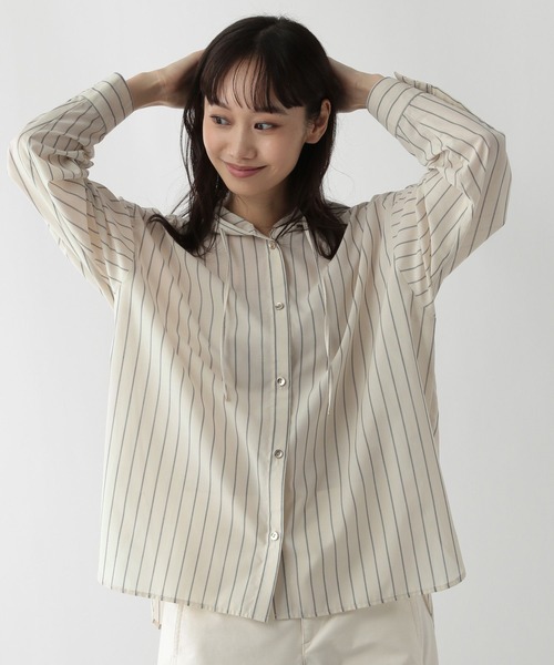 FOUND GOOD（ファウンドグッド）の「ガラフードシャツ/LS（シャツ/ブラウス・レディース・アイボリー/ブラウン系5/グレー系8・L/M/S）」の19枚目の写真