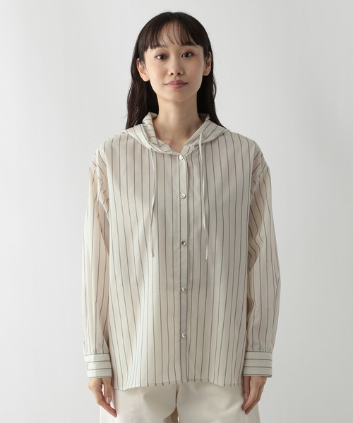 FOUND GOOD（ファウンドグッド）の「ガラフードシャツ/LS（シャツ/ブラウス・レディース・アイボリー/ブラウン系5/グレー系8・L/M/S）」の21枚目の写真