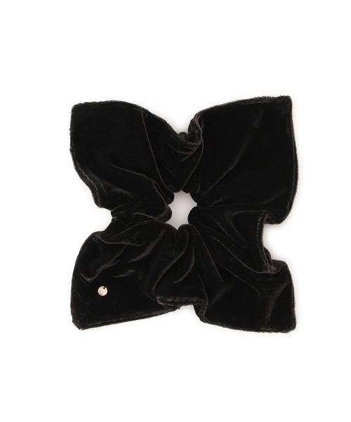 VIS（ビス）の「スクエアベロアシュシュ（シュシュ・レディース・ブラック/ダークブラウン・FREE）」の3枚目の写真