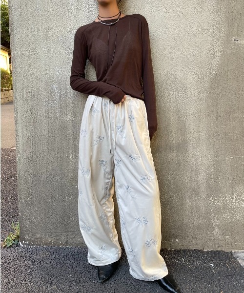 刺繍ベロアイージーパンツ/セットアップ可能（その他パンツ）｜AIC