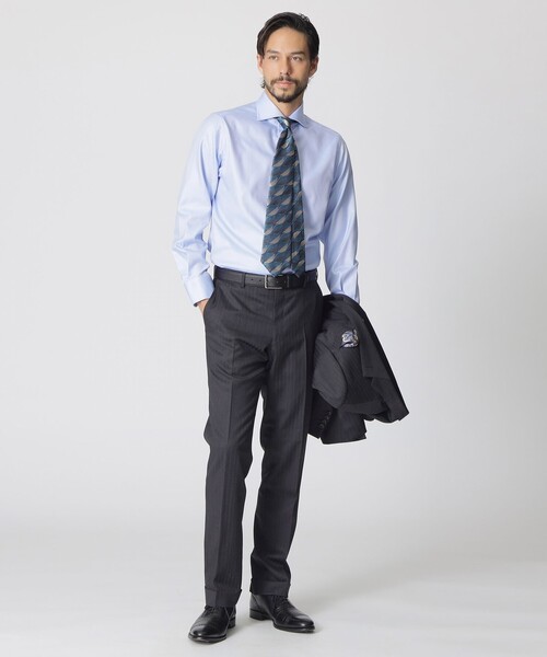 Paul Stuart（ポールスチュアート）の「【Nikkei magazine掲載】「QUINTESSENTIAL」エジプシャンコットンフレンチツイルドレスシャツ（ビジネスシャツ・メンズ・ロイヤルブルー/ホワイト・38/40/39/41/42/43）」の4枚目の写真