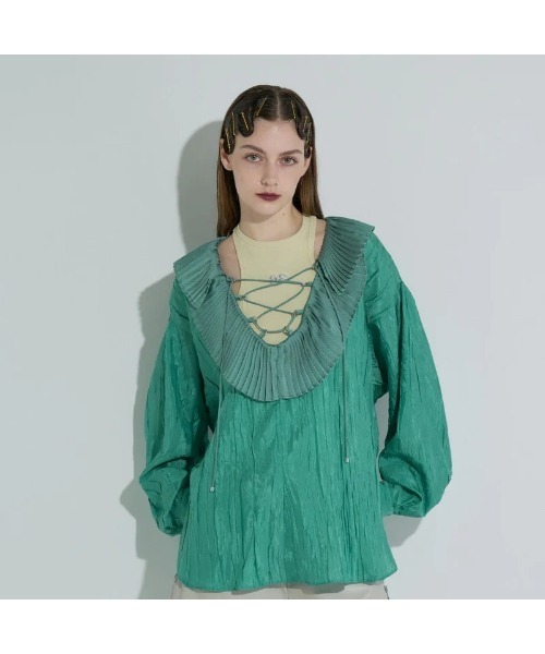 anna sui nyc(アナ スイ エヌ ワイ シー)の「ANNA SUI NYC AMERICAN-SLEEVE TANK TOP(アナスイ エヌワイシー アメスリタンクトップ)(タンクトップ・レディース・ホワイト/ブラック/ブルー・ONE SIZE)」の2枚目の写真