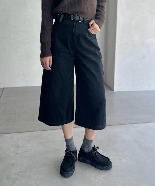 セール】【Good Riddance】膝丈デニムハーフパンツ（デニム