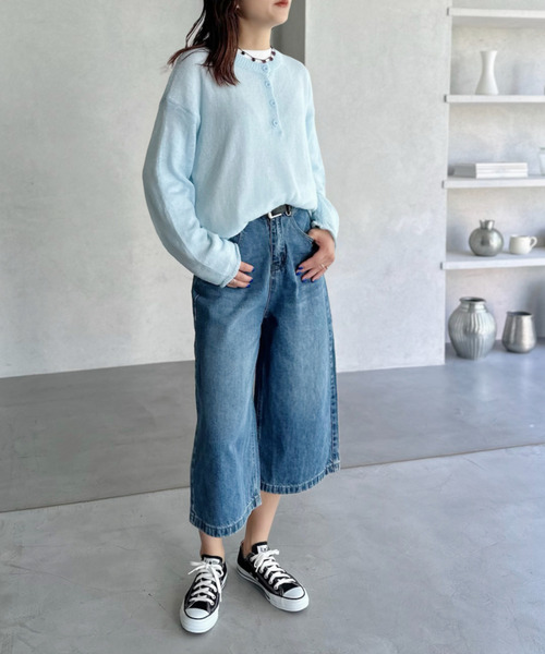 セール】【Good Riddance】膝丈デニムハーフパンツ（デニムパンツ