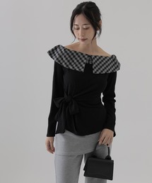 check big collar twist tops