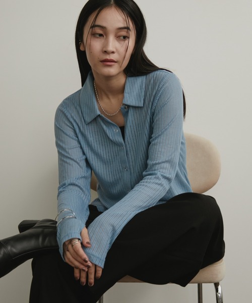 水色 リブプリーツ クロップドトップス FK343 水色 リブプリーツ クロップドトップス FK343 水色 リブプリーツ