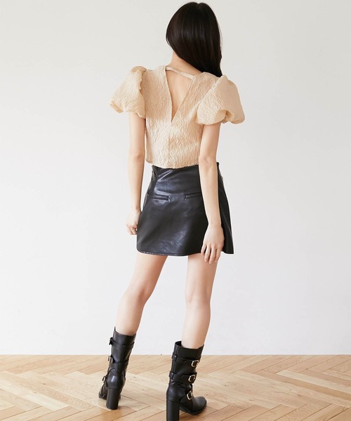 Luan(ルアン)の「【Luan】LEATHER MINI SKIRT/レザーミニスカート(スカート・レディース・ブラック/ホワイト・1/0)」の11枚目の写真