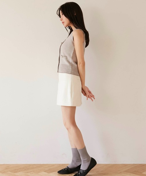 Luan(ルアン)の「【Luan】LEATHER MINI SKIRT/レザーミニスカート(スカート・レディース・ブラック/ホワイト・1/0)」の7枚目の写真