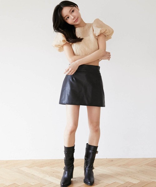 Luan（ルアン）の「【Luan】LEATHER MINI SKIRT/レザーミニ