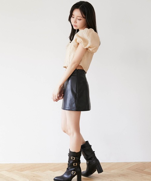 VENICEW Black Gathered Miniskirt ミニスカート VENICEW Black Gathered Miniskirt ミニスカート