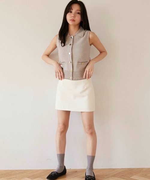 Luan(ルアン)の「【Luan】LEATHER MINI SKIRT/レザーミニスカート(スカート・レディース・ブラック/ホワイト・1/0)」の6枚目の写真