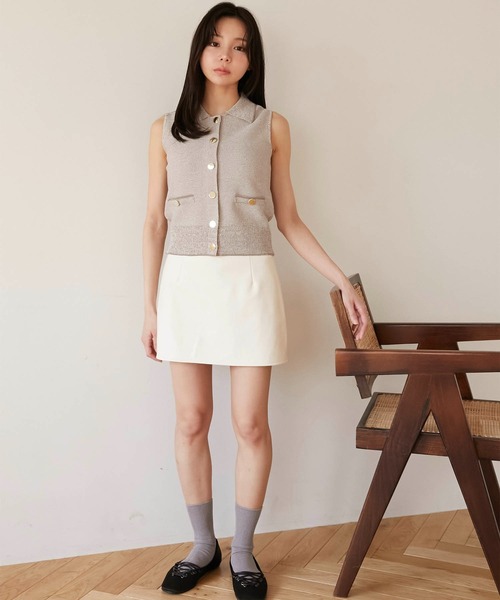 Luan（ルアン）の「【Luan】LEATHER MINI SKIRT/レザーミニ