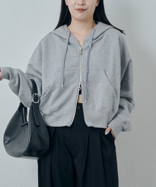 Lui's（ルイス）の「ハイゲージフレンチテリーパーカー（パーカー・レディース・グレー/ブラック/チャコールグレー・FREE）」の3枚目の写真