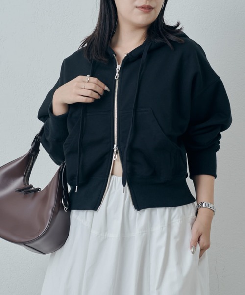 Lui's（ルイス）の「ハイゲージフレンチテリーパーカー（パーカー・レディース・グレー/ブラック/チャコールグレー・FREE）」の2枚目の写真