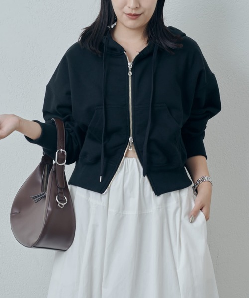 Lui's（ルイス）の「ハイゲージフレンチテリーパーカー（パーカー・レディース・グレー/ブラック/チャコールグレー・FREE）」の7枚目の写真