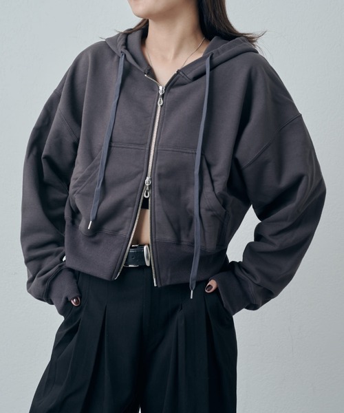 Lui's（ルイス）の「ハイゲージフレンチテリーパーカー（パーカー・レディース・グレー/ブラック/チャコールグレー・FREE）」の8枚目の写真