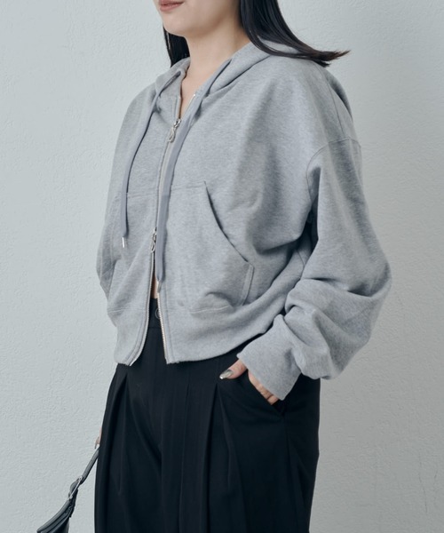 Lui's（ルイス）の「ハイゲージフレンチテリーパーカー（パーカー・レディース・グレー/ブラック/チャコールグレー・FREE）」の12枚目の写真
