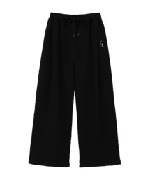LOGO SWEAT TUCK WIDE PANTS