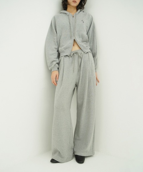 LOGO SWEAT TUCK WIDE PANTS（スウェットパンツ）｜CLANE（クラネ）の