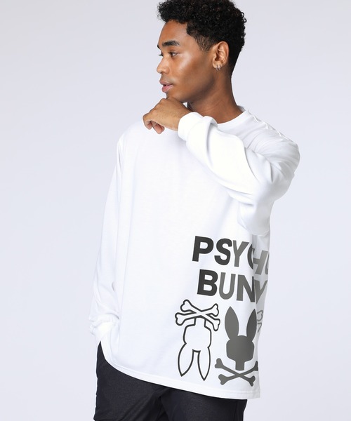 Psycho Bunny（サイコバニー）の「[WEB限定]グラデーションサイドロゴ ロングスリーブTシャツ（Tシャツ/カットソー・メンズ・ブラック/チャコールグレー/ホワイト・LARGE/MEDIUM/SMALL/X-LARGE）」の2枚目の写真