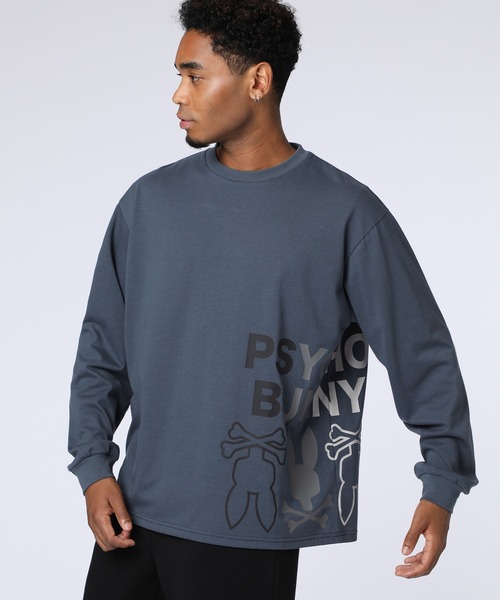 Psycho Bunny（サイコバニー）の「[WEB限定]グラデーションサイドロゴ ロングスリーブTシャツ（Tシャツ/カットソー・メンズ・ブラック/チャコールグレー/ホワイト・LARGE/MEDIUM/SMALL/X-LARGE）」の11枚目の写真