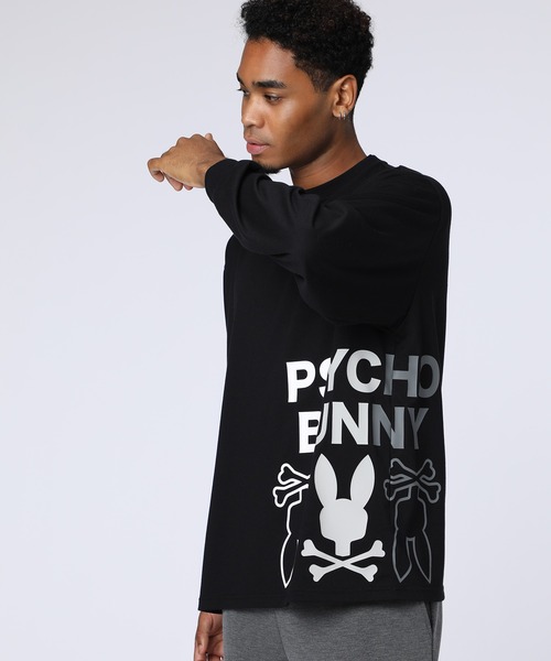 Psycho Bunny（サイコバニー）の「[WEB限定]グラデーションサイドロゴ ロングスリーブTシャツ（Tシャツ/カットソー・メンズ・ブラック/チャコールグレー/ホワイト・LARGE/MEDIUM/SMALL/X-LARGE）」の5枚目の写真